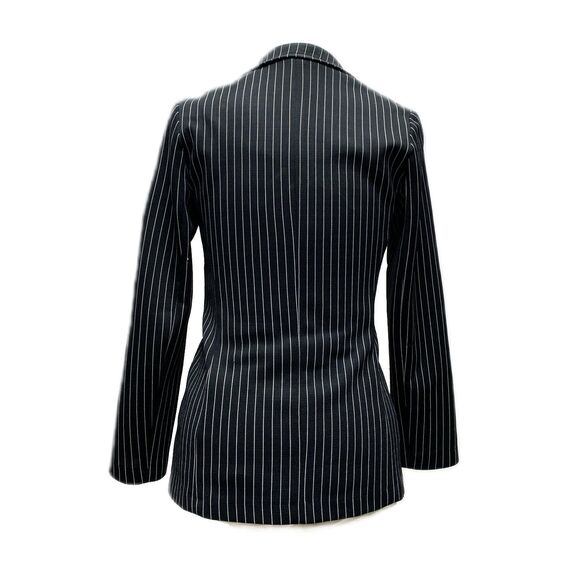 House Of Nu-Mode Stretch Black  White Pin Stripe Boss Blazer - Small / Medium - Picture 3 of 4